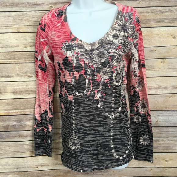 Kowboys & Co Tops - LAST CHANCE Kowboys & Co Med Pink Black Shirt Top